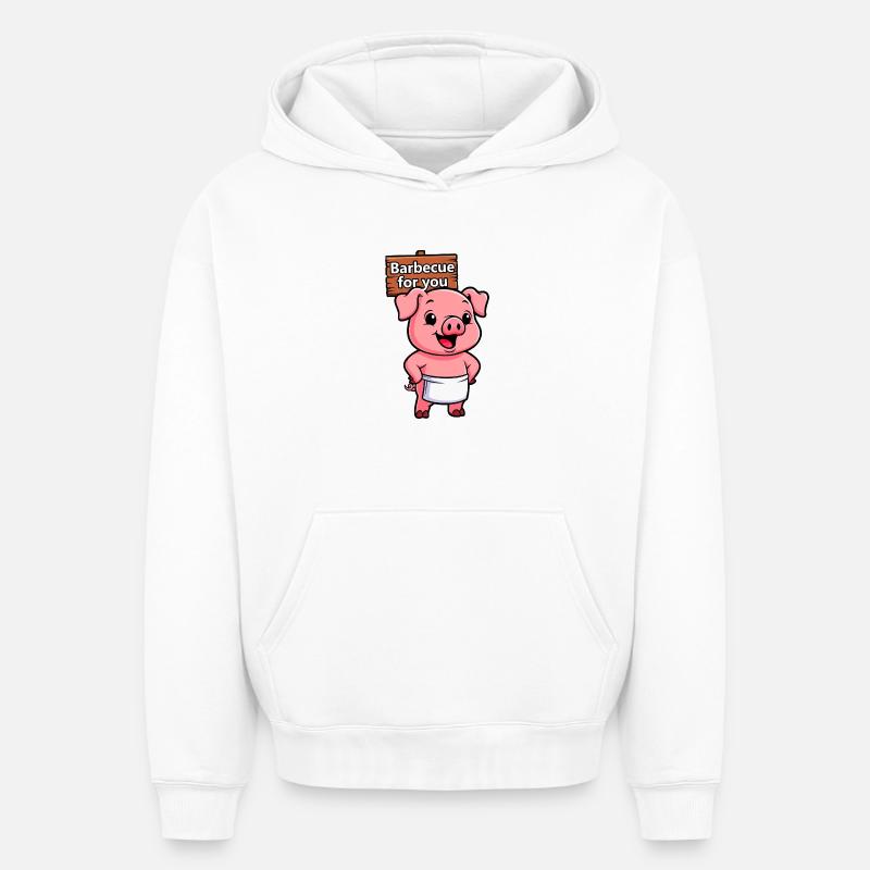 Panneau de cricket avec cochon - Sweat à capuche unisexe oversize épais SPREAD - blanc