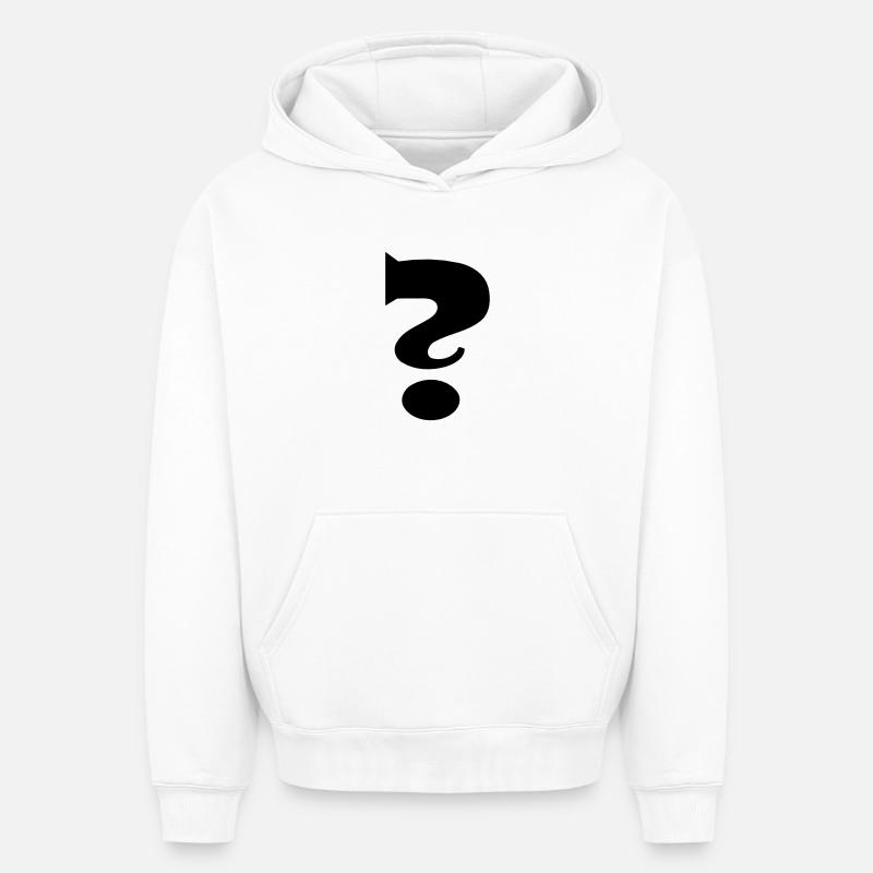 Point d'interrogation - Sweat à capuche unisexe oversize épais SPREAD - blanc