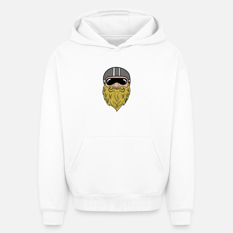 Bart Ziegenbart Bartfrisur Schnurrbart Bartträger - Oversized Heavyweight Unisex Hoodie - Weiß
