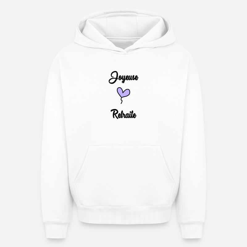 RETRAITE - Sweat à capuche unisexe oversize épais SPREAD - blanc