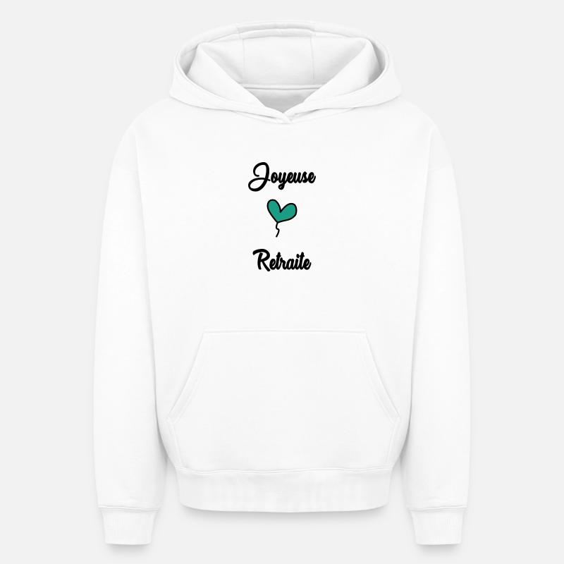 JOYEUSE RETRAITE - Sweat à capuche unisexe oversize épais SPREAD - blanc