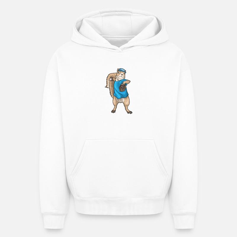 Gant de baseball Squirrel - Sweat à capuche unisexe oversize épais SPREAD - blanc