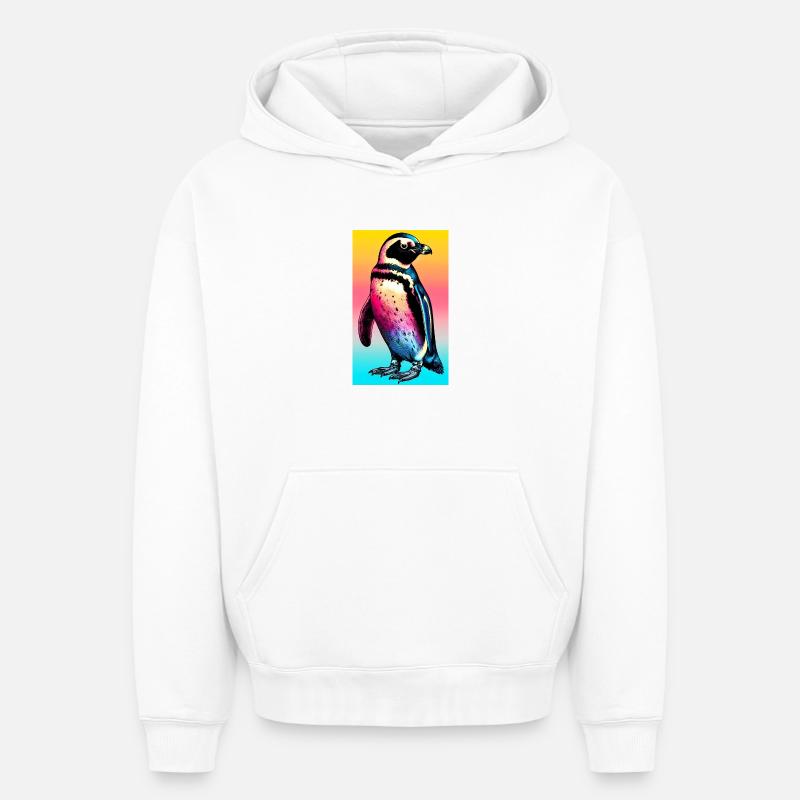 pingouin - Sweat à capuche unisexe oversize épais SPREAD - blanc