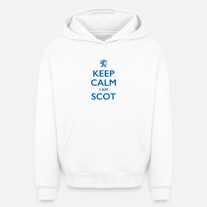 Ecossais, Ecosse - Sweat à capuche unisexe oversize épais SPREAD - blanc