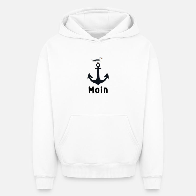 Anker Möwe Moin - Oversized Heavyweight Unisex Hoodie - Weiß