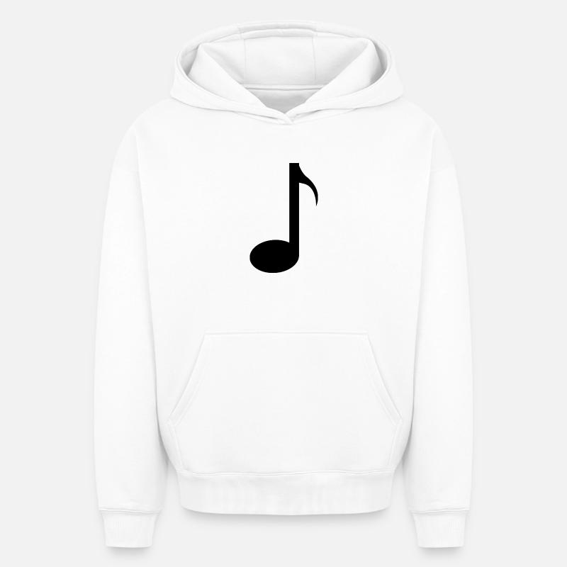 Note musicale - Sweat à capuche unisexe oversize épais SPREAD - blanc