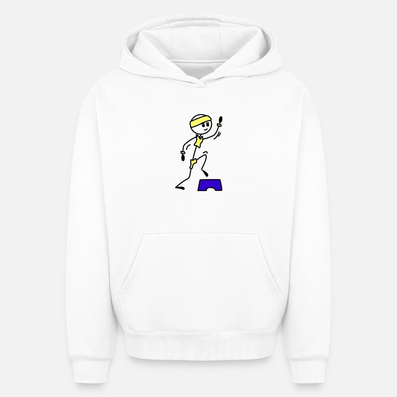 Schritte oder Aerobic Mädchen Trainingsübung - Oversized Heavyweight Unisex Hoodie - Weiß