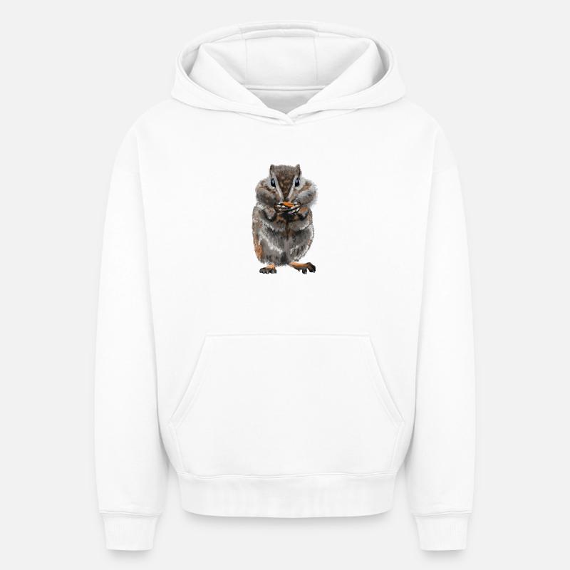 Hamster - Sweat à capuche unisexe oversize épais SPREAD - blanc