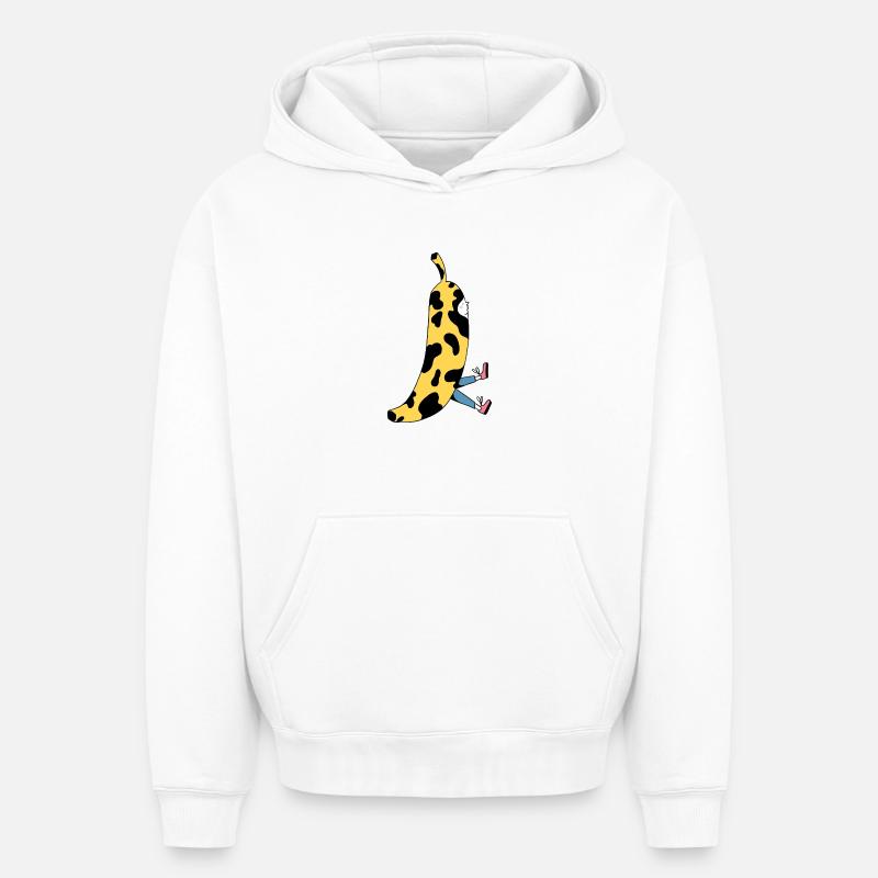 Banane douce - Sweat à capuche unisexe oversize épais SPREAD - blanc