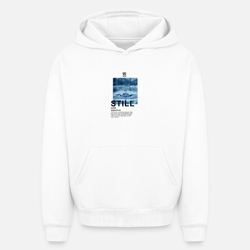 Eau calme - Sweat à capuche unisexe oversize épais SPREAD - blanc