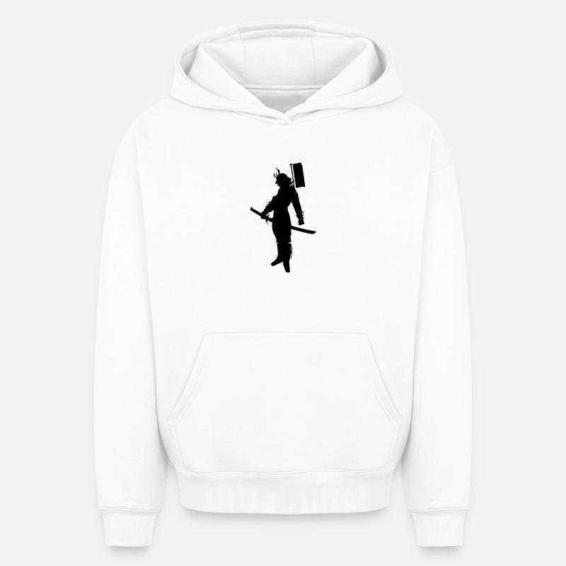 samouraï - Sweat à capuche unisexe oversize épais SPREAD - blanc