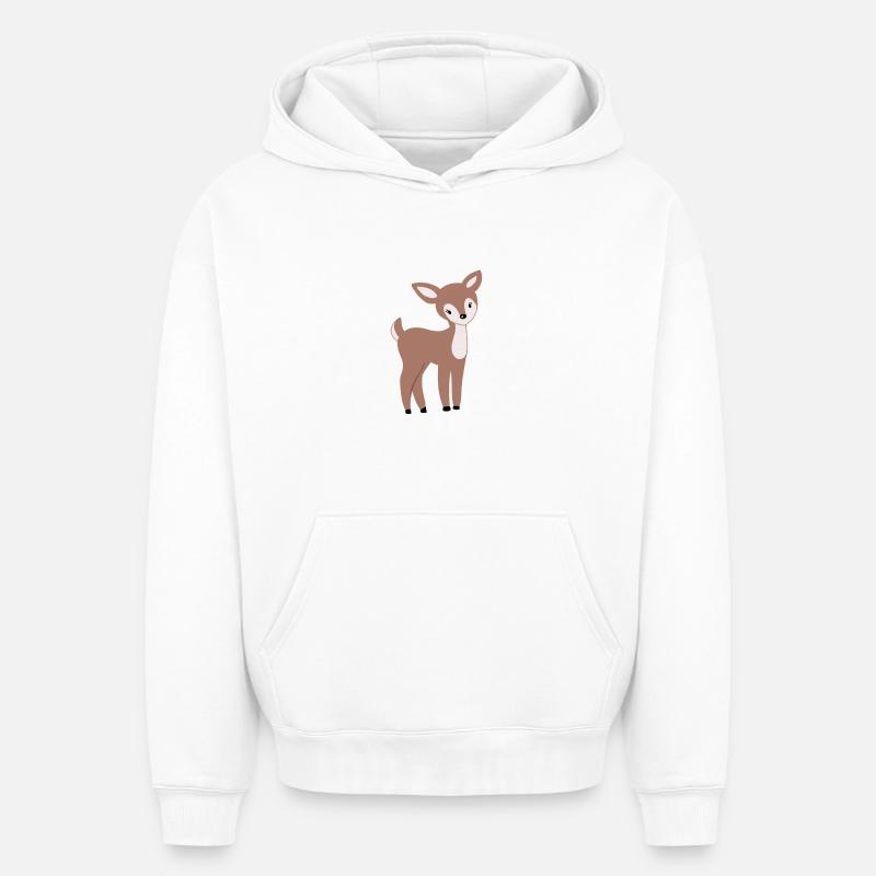 Doux faon Bambi - Sweat à capuche unisexe oversize épais SPREAD - blanc