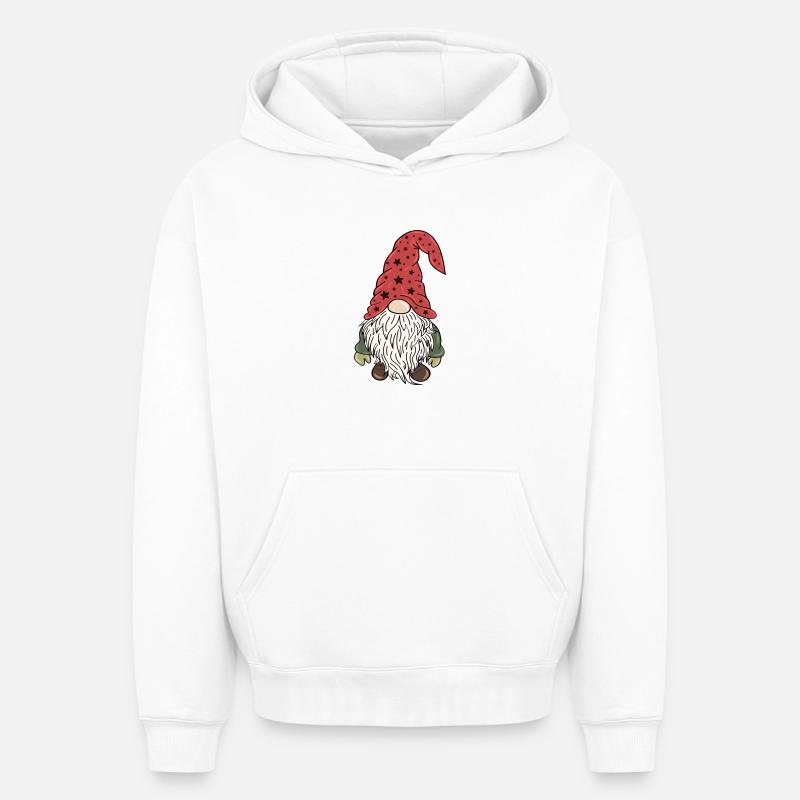 Elfes de Noël Gnom - Sweat à capuche unisexe oversize épais SPREAD - blanc