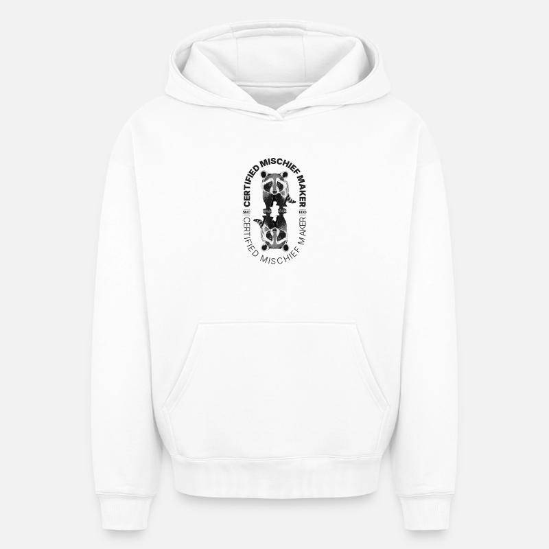 Voie de Tanuki - Sweat à capuche unisexe oversize épais SPREAD - blanc