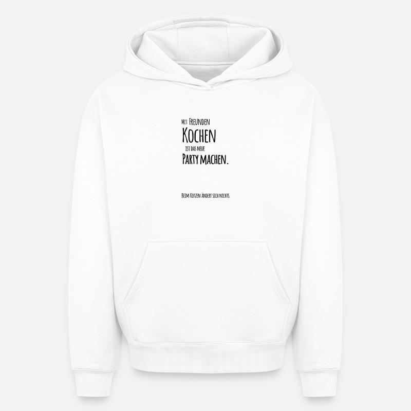 Mit_Freunden_Kochen - Sweat à capuche unisexe oversize épais SPREAD - blanc