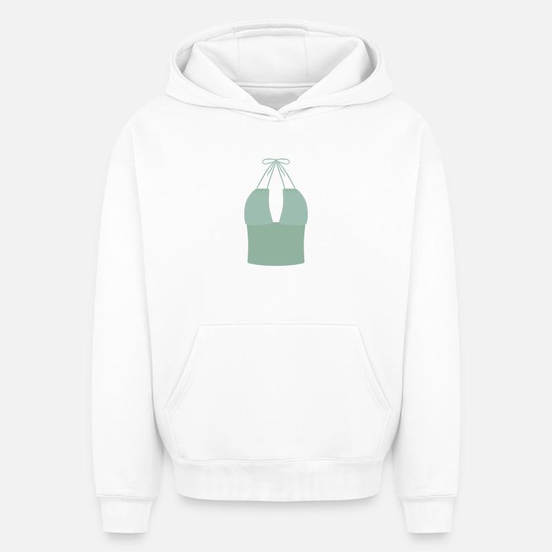 Haut bikini Mint Halter - Sweat à capuche unisexe oversize épais SPREAD - blanc