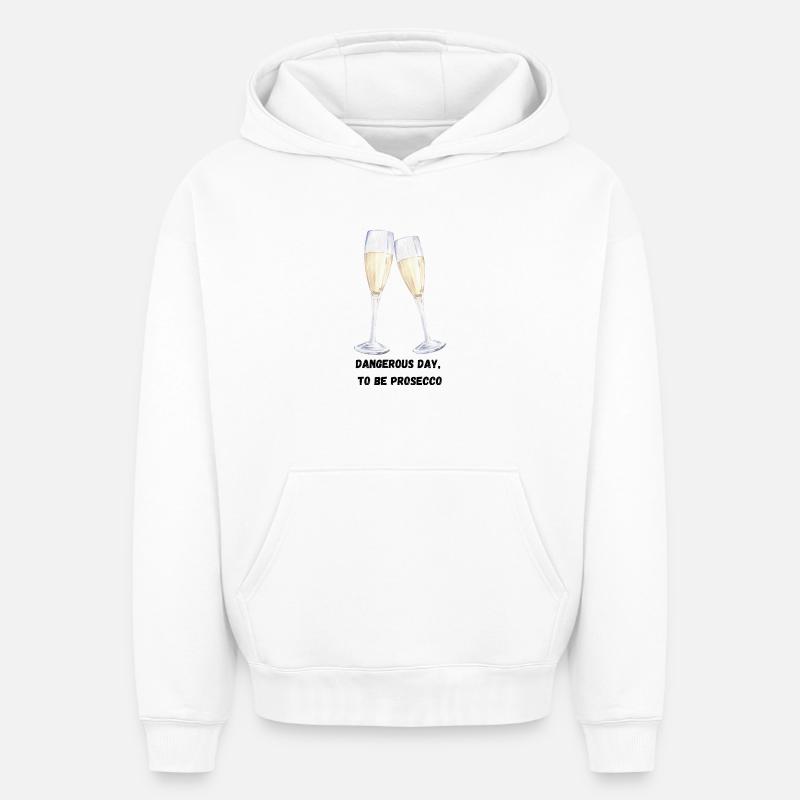 Verres Prosecco - Sweat à capuche unisexe oversize épais SPREAD - blanc
