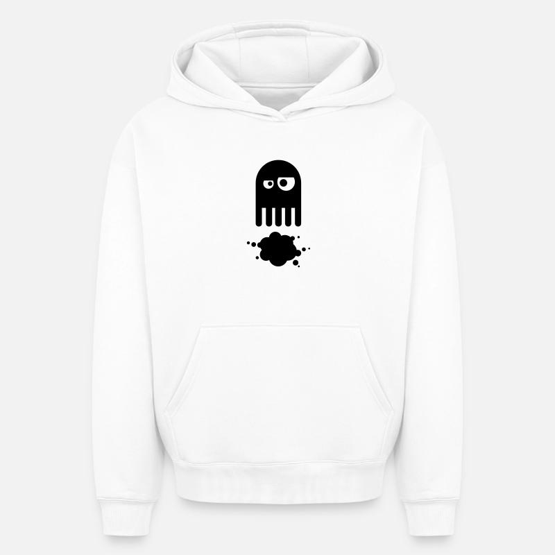 octopus - Sweat à capuche unisexe oversize épais SPREAD - blanc