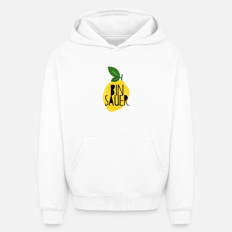 Bin sauer - Zitrone - Schlechte Laune - Statement - Oversized Heavyweight Unisex Hoodie - Weiß