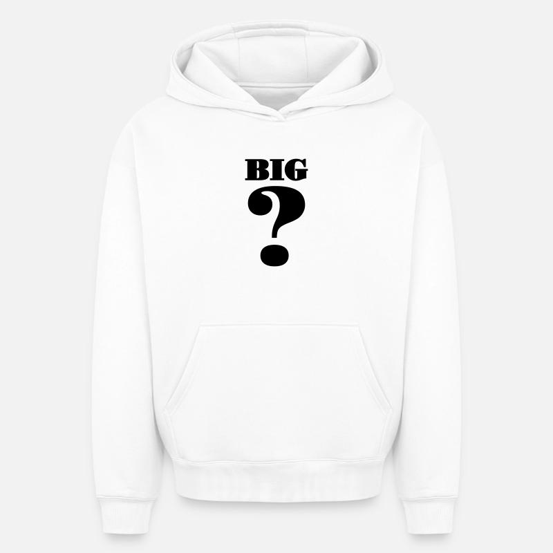 Grand point d’interrogation - Sweat à capuche unisexe oversize épais SPREAD - blanc