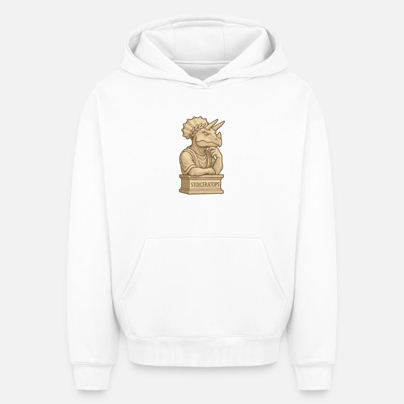 Stoiceratops - Oversized Heavyweight Unisex Hoodie - Weiß
