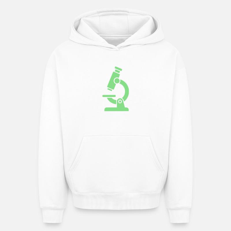 Icône de microscope Modern - Sweat à capuche unisexe oversize épais SPREAD - blanc