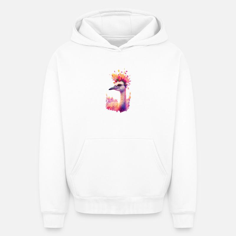 Grue - Sweat à capuche unisexe oversize épais SPREAD - blanc