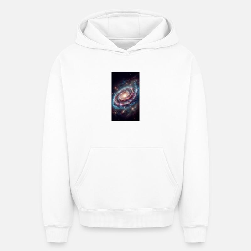 Vortex Galactique Pastel - Sweat à capuche unisexe oversize épais SPREAD - blanc