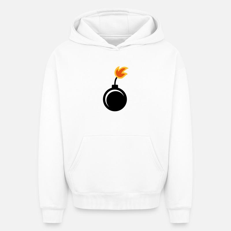 Bombe - Sweat à capuche unisexe oversize épais SPREAD - blanc