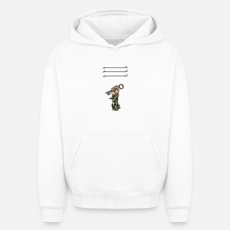Solide comme des oliviers - Sweat à capuche unisexe oversize épais SPREAD - blanc
