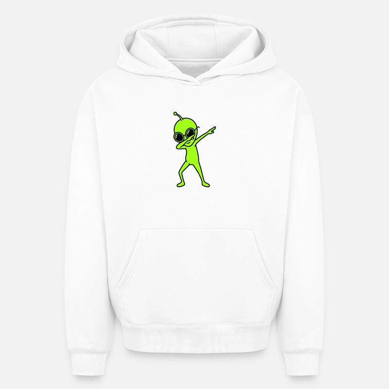 Alien Dab - Sweat à capuche unisexe oversize épais SPREAD - blanc