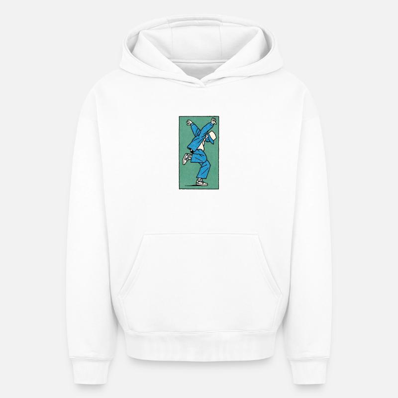 Danseur masculin #5 - Sweat à capuche unisexe oversize épais SPREAD - blanc