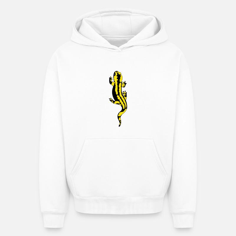 Salamandre - Sweat à capuche unisexe oversize épais SPREAD - blanc