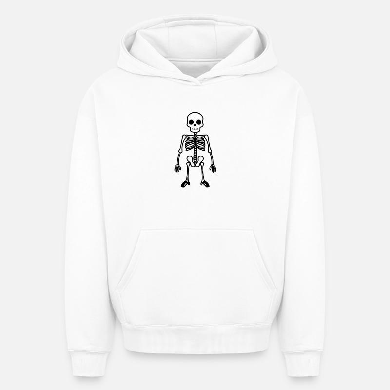Skeleton Comic - Oversized Heavyweight Unisex Hoodie - white