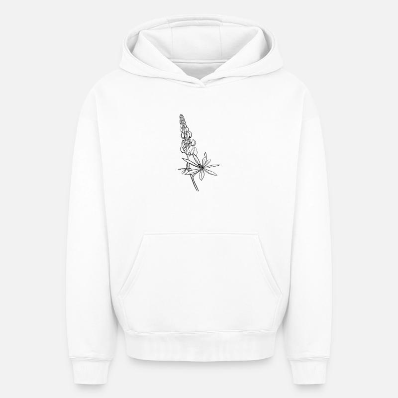 Lupin avec coléoptère - Sweat à capuche unisexe oversize épais SPREAD - blanc