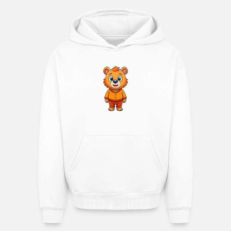 Bébé ours - Sweat à capuche unisexe oversize épais SPREAD - blanc