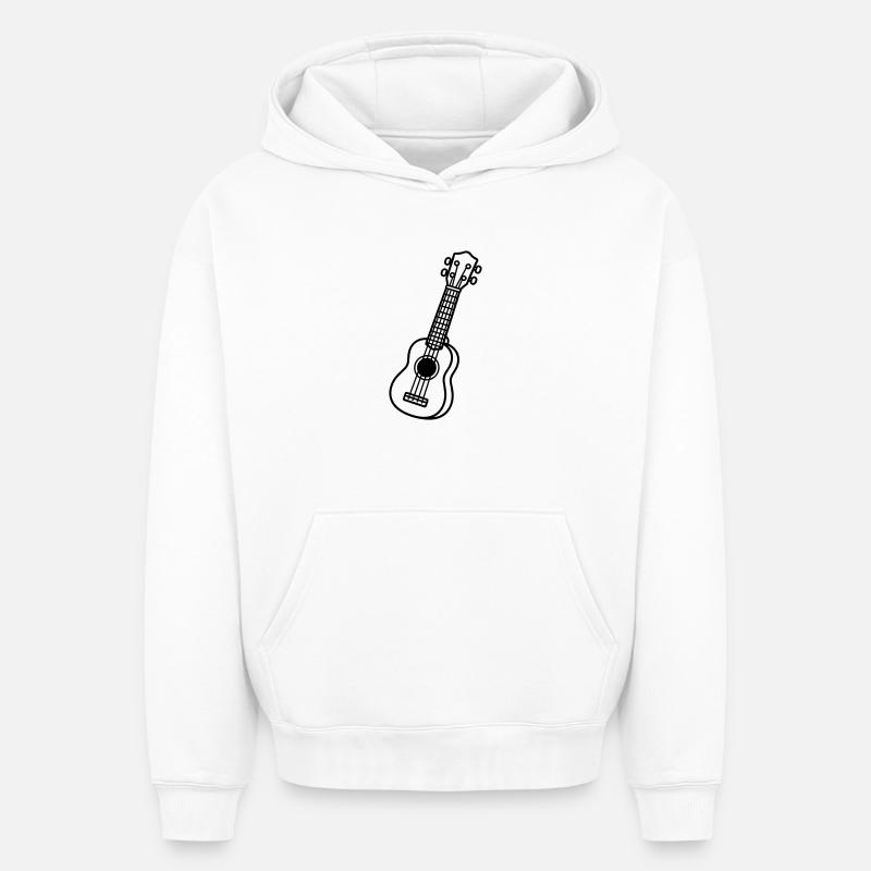 Ukulélé - Sweat à capuche unisexe oversize épais SPREAD - blanc