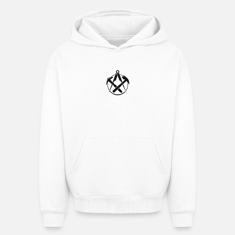 Couvreurs Guilde - Sweat à capuche unisexe oversize épais SPREAD - blanc