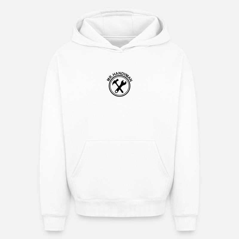 Commerçants bricoleur - Sweat à capuche unisexe oversize épais SPREAD - blanc