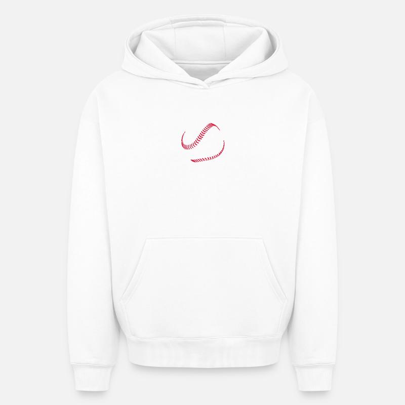 baseball - Sweat à capuche unisexe oversize épais SPREAD - blanc