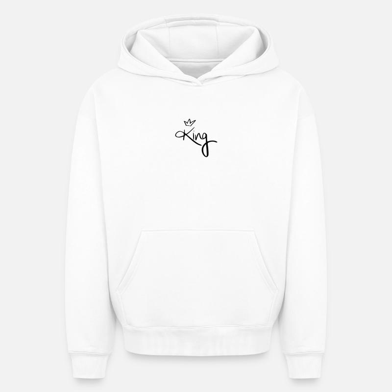 Roi. - Sweat à capuche unisexe oversize épais SPREAD - blanc