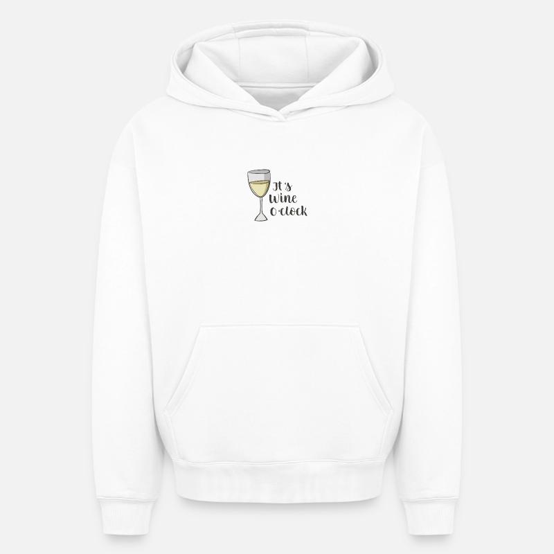 Vin - Sweat à capuche unisexe oversize épais SPREAD - blanc