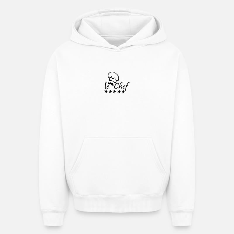 Le Chef - Sweat à capuche unisexe oversize épais SPREAD - blanc