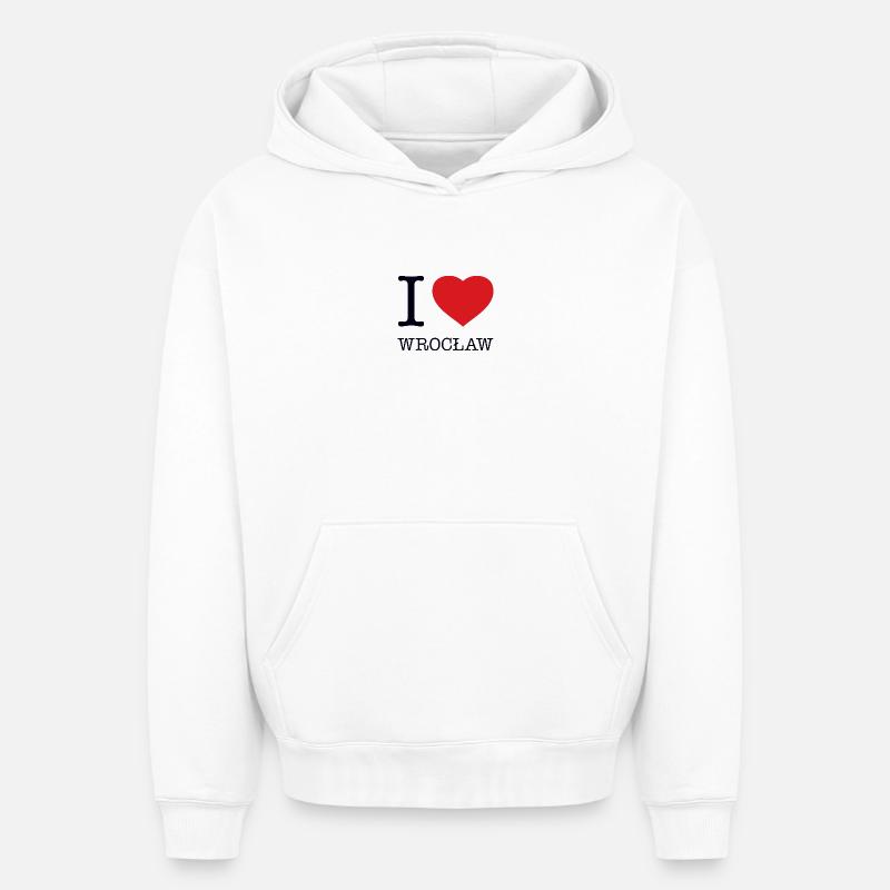 J’ADORE WROCLAW - Sweat à capuche unisexe oversize épais SPREAD - blanc