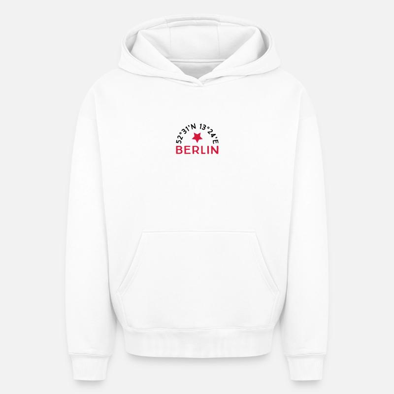 Berlin - Sweat à capuche unisexe oversize épais SPREAD - blanc
