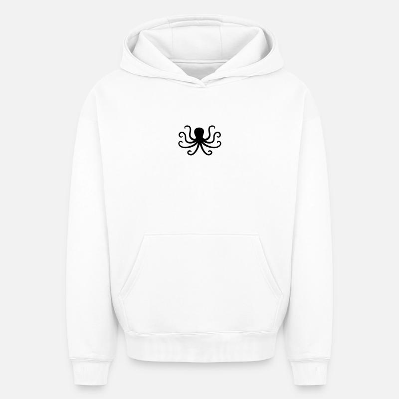 Kraken - Sweat à capuche unisexe oversize épais SPREAD - blanc