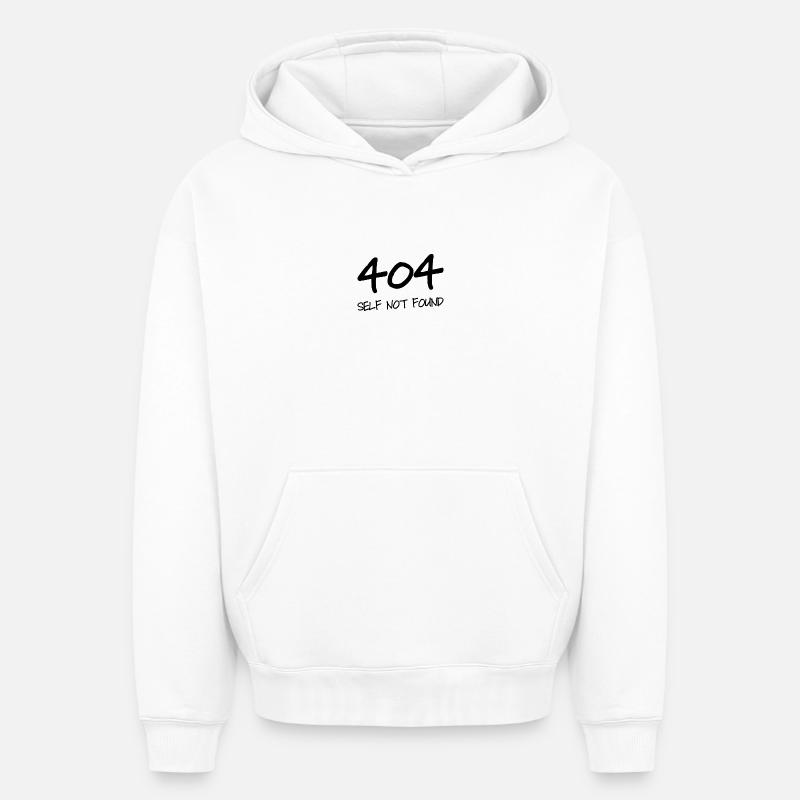 404 Self Not Found - Sweat à capuche unisexe oversize épais SPREAD - blanc