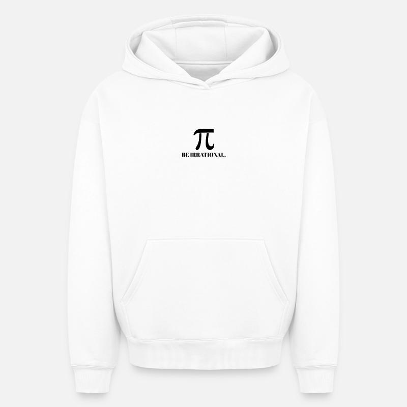 PI - Be Irrational - Black - Sweat à capuche unisexe oversize épais SPREAD - blanc