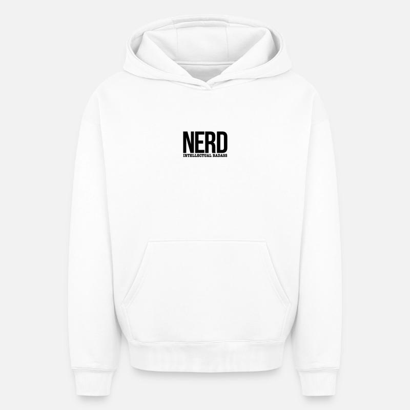 nerd - Sweat à capuche unisexe oversize épais SPREAD - blanc