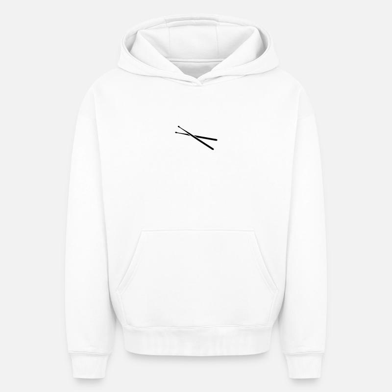 drums - Sweat à capuche unisexe oversize épais SPREAD - blanc
